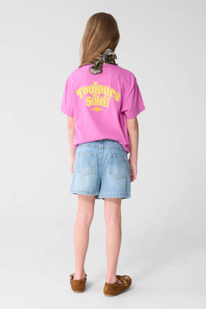 T-shirt met backprint roze