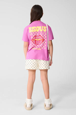 T-shirt met backprint paars