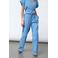 SisterS Point katoenen straight regular waist broek - lichtblauw denim