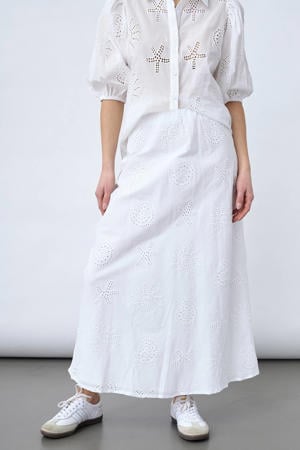 A-lijn rok broderie wit