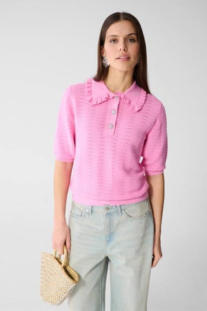 polo gebreid roze