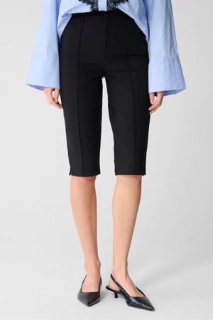 slim high waist bermuda short zwart