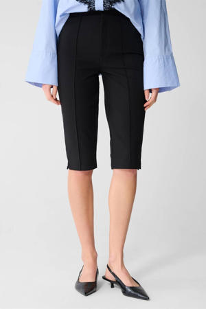 slim high waist capri - zwart