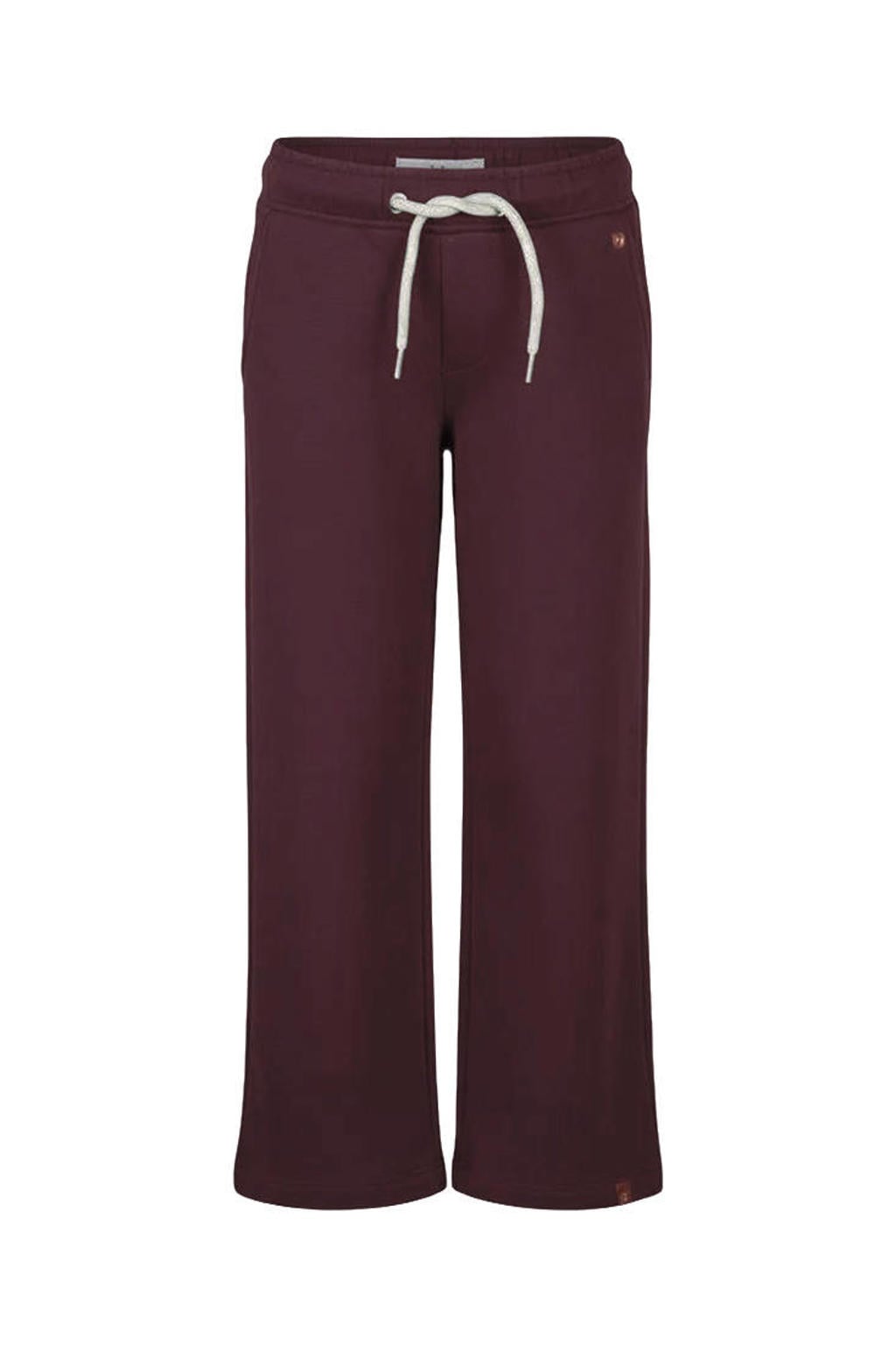 Donkerpaarse meisjes Koko Noko wide leg sweatpants met elastische tailleband met koord en effen
