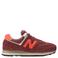 New Balance 574 suède sneakers donkerrood