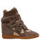 Steve Madden suède sneakers met sleehak taupe