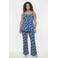 YOEK gebloemde top blauw