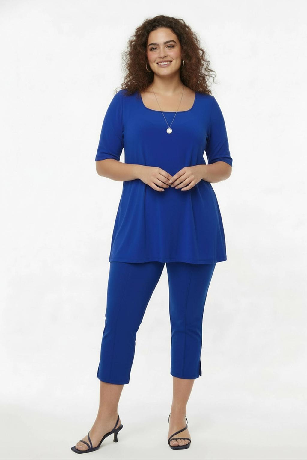 YOEK slim regular waist broek blauw