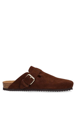 suède clogs bruin