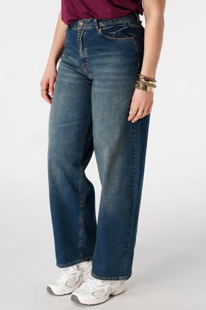 wide leg jeans Plus Size - donkerblauw