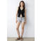 MANGO TEEN haltertop rib gebreid zwart