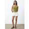 MANGO TEEN haltertop met textuur groen
