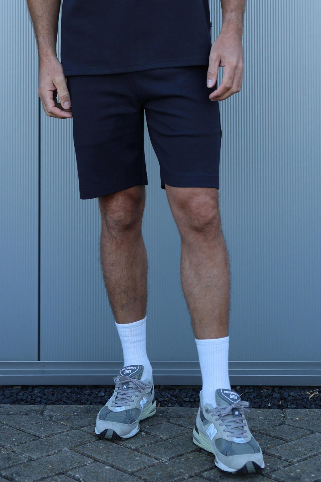 Kultivate Luxury regular sweatshort donkerblauw