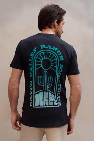 regular fit T-shirt met backprint - donkerblauw