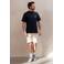 Kultivate relaxed fit T-shirt met backprint - donkerblauw