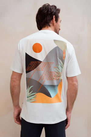 relaxed fit T-shirt met backprint - wit