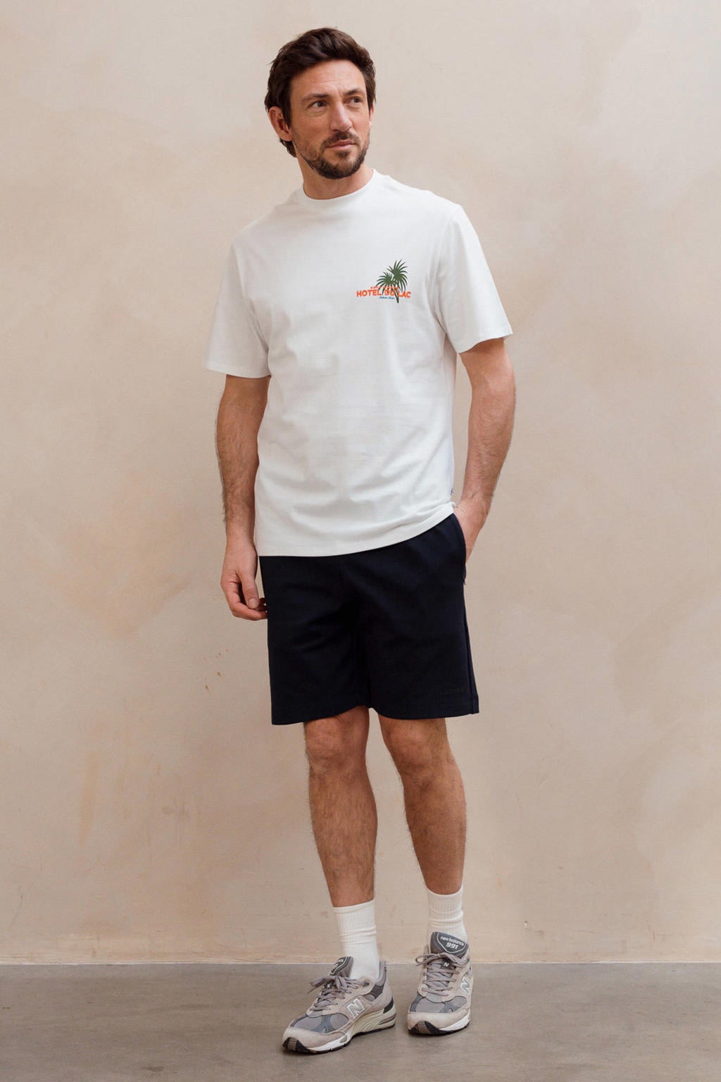 Witte heren Kultivate relaxed fit T-shirt met korte mouwen en ronde hals