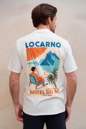 relaxed fit T-shirt met backprint - wit