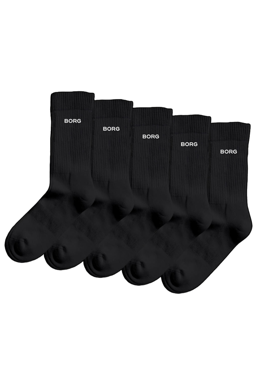 Björn Borg Essential katoenen sokken met logo - zwart (set van 5)