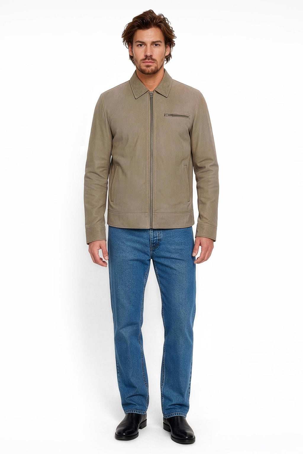 Goosecraft leren jas - beige