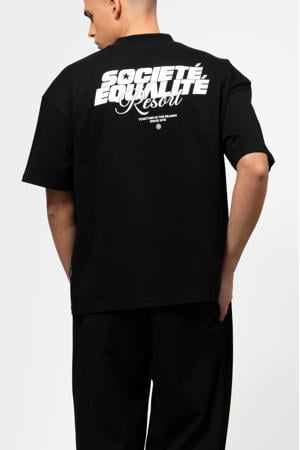 boxy t-shirt met backprint zwart