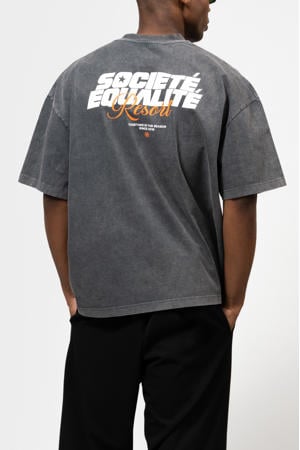 boxy t-shirt met backprint grijs