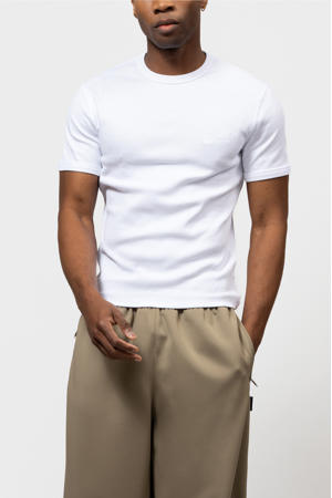 slim t-shirt gebreid wit