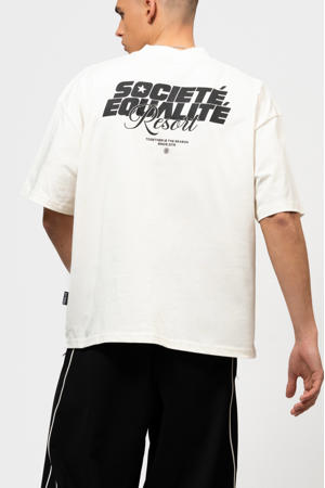boxy t-shirt met backprint ecru