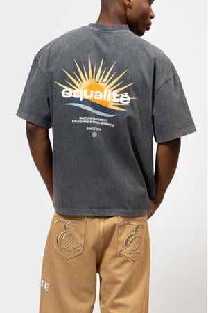 boxy t-shirt met backprint grijs