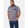 Jan Vanderstorm +FIT Collectie regular geruit casual overhemd donkerblauw