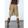 SisterS Point wide leg regular waist bermuda short beige