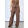 SisterS Point denim wide leg regular waist broek bruin