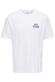 thumbnail: ONLY & SONS relaxed T-shirt met backprint wit