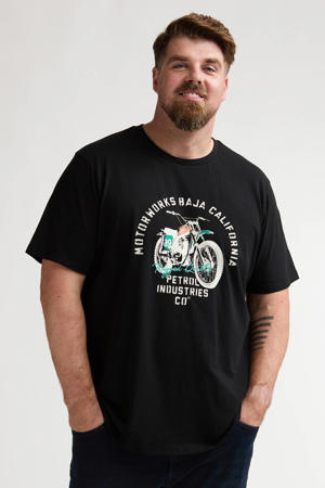 regular T-shirt zwart