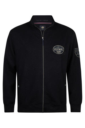 sweatvest met ingebreid patroon zwart