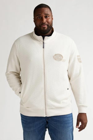 sweatvest met ingebreid patroon ecru