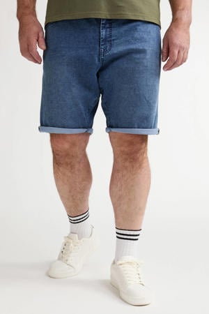 regular short medium blue denim