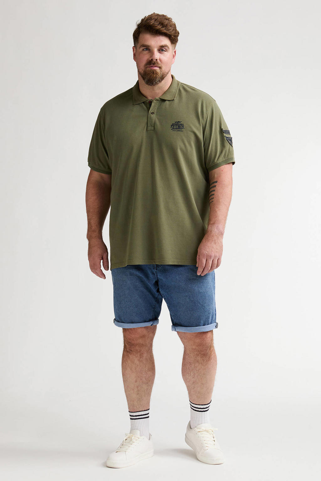 Petrol industries Plus Size regular short medium blue denim