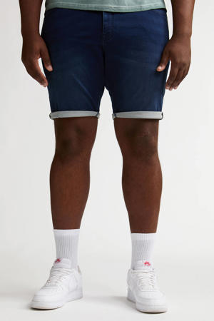 regular short dark blue denim