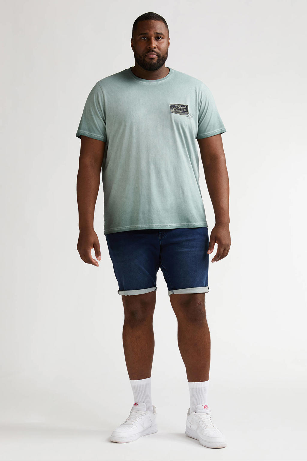 Petrol industries Plus Size regular short dark blue denim
