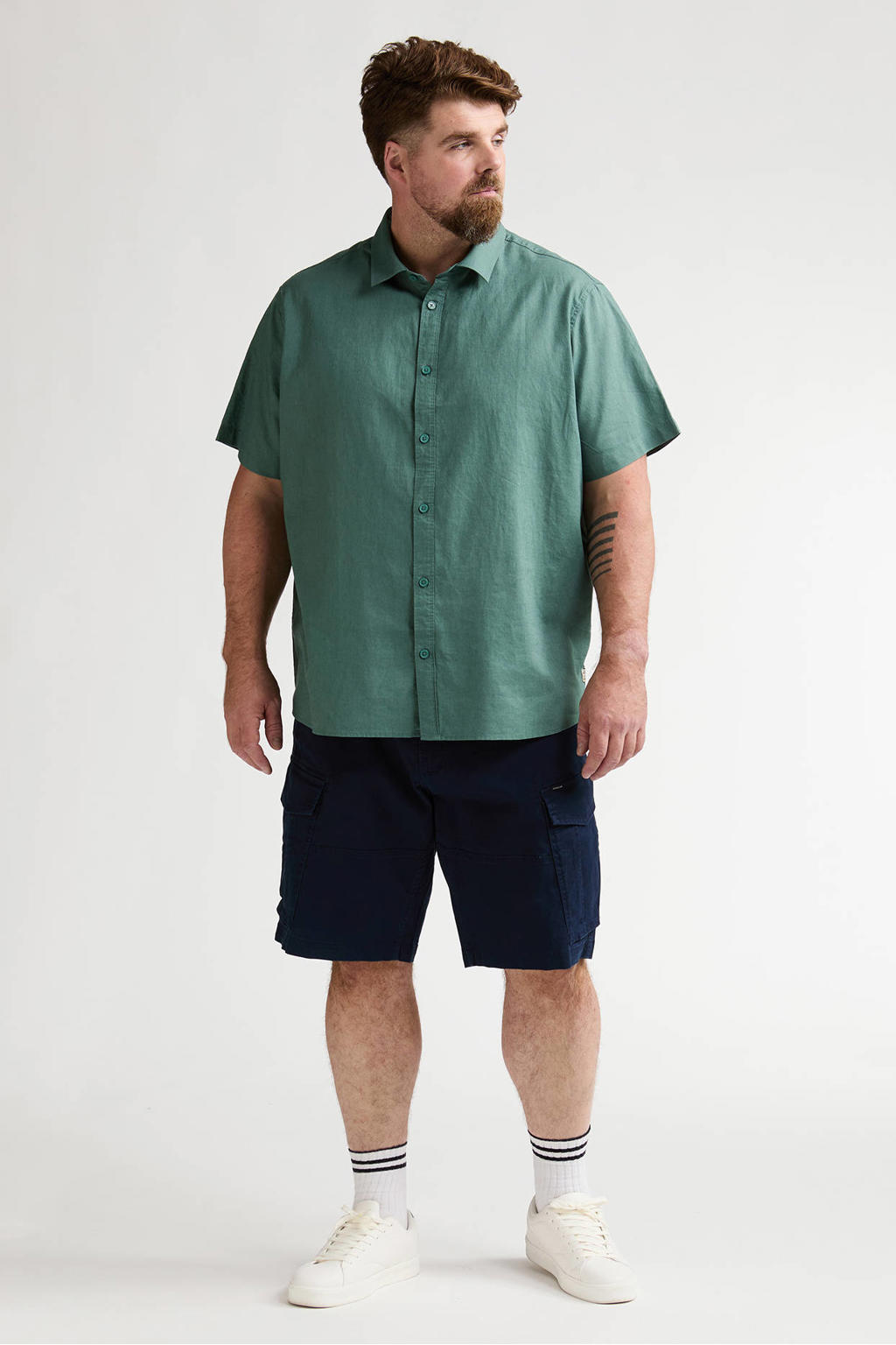 Petrol industries Plus Size regular cargo short donkerblauw