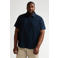 Petrol industries Plus Size regular casual overhemd met linnen donkerblauw