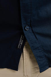 thumbnail: Petrol industries Plus Size regular casual overhemd met linnen donkerblauw