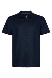 thumbnail: Petrol industries Plus Size regular casual overhemd met linnen donkerblauw