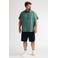 Petrol industries Plus Size regular casual overhemd met linnen groen