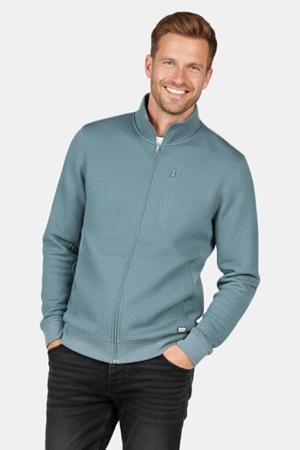 sweatvest met textuur blauw