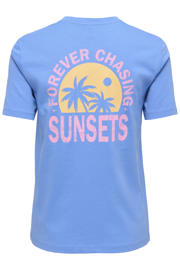 thumbnail: ONLY T-shirt met backprint blauw