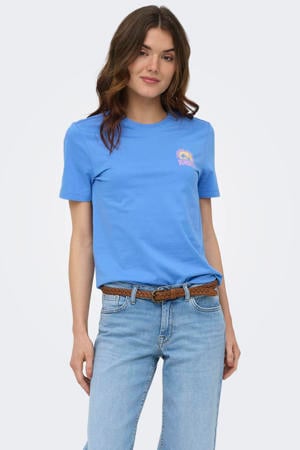 T-shirt met backprint blauw