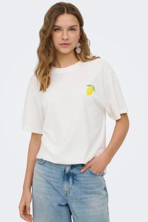 T-shirt met backprint ecru