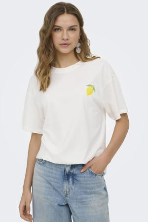T-shirt met backprint ecru